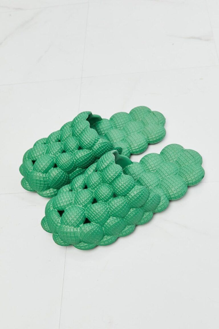 Green bubble slide sandals