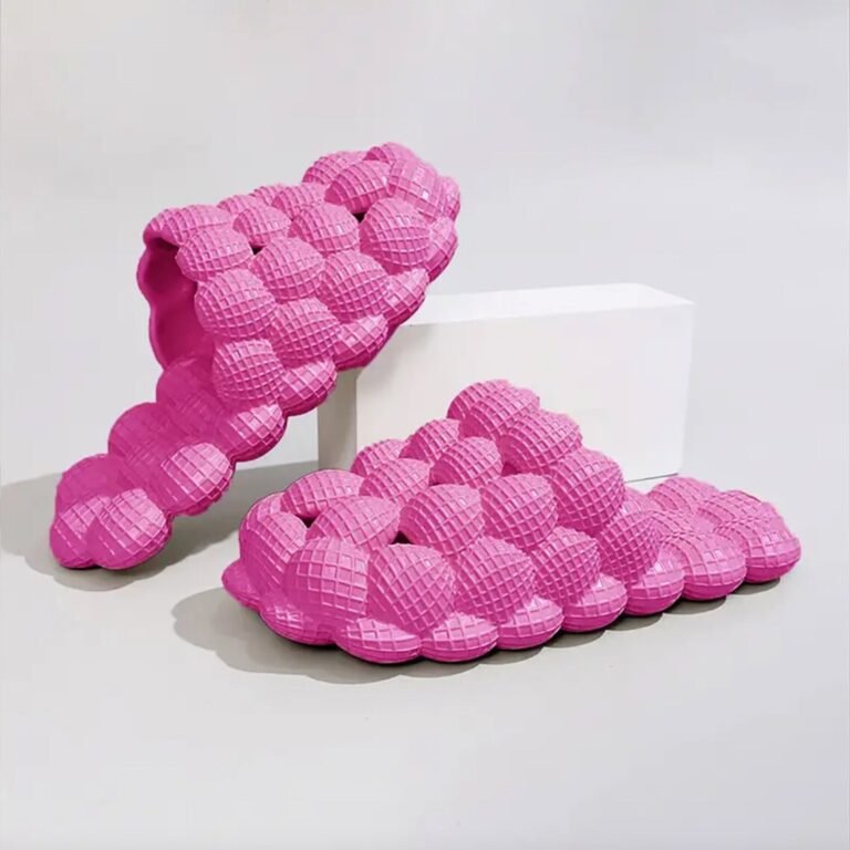 Pink bubble slide sandals